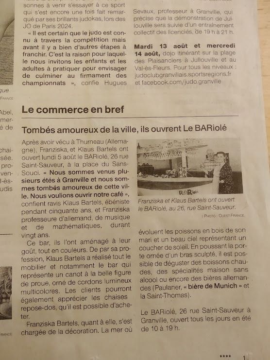 Ouest-France : Ils ouvrent Le BARiolé